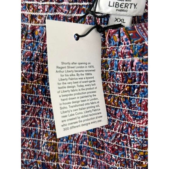 NWT J Crew Liberty Women's XXL Puff Sleeve Smocked Top Paisley Boho Blouse - Picture 13 of 15